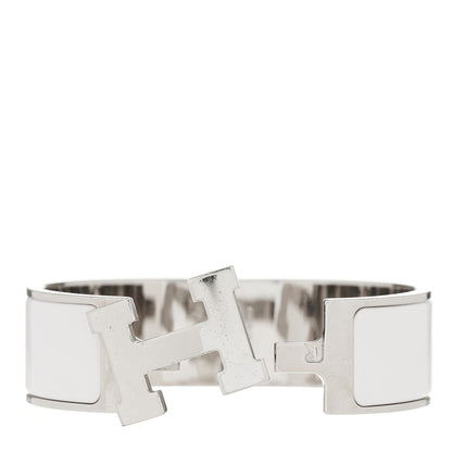 Hermes Enamel Wide Clic Clac H Bracelet GM White 3 of 3