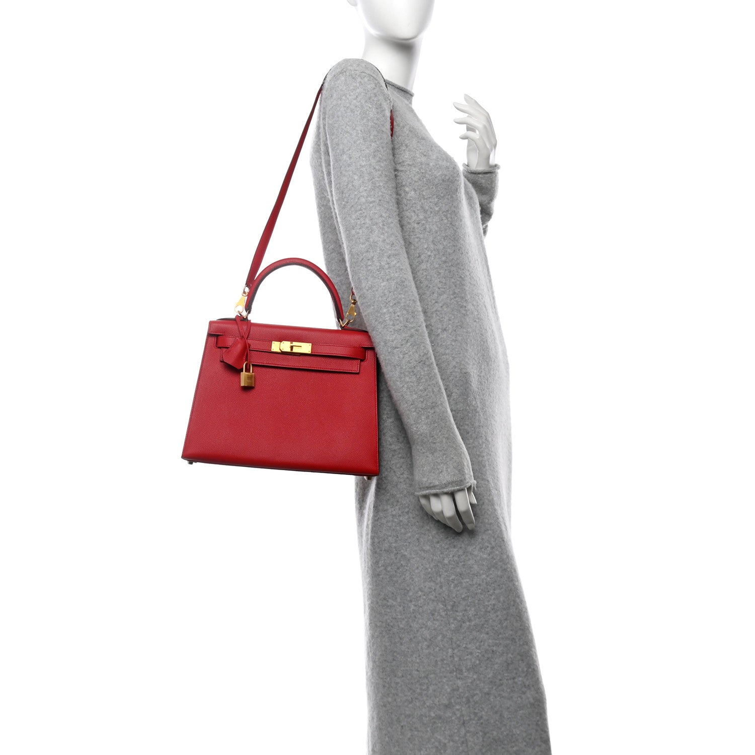 Hermes Epsom Horseshoe Kelly Sellier 28 Rouge Casaque Black 2 of 11