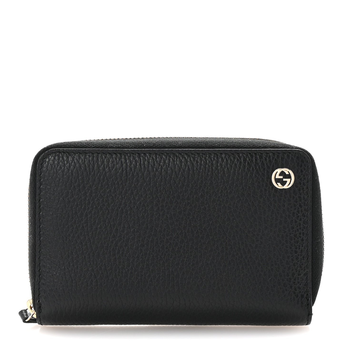 Dollar Calfskin Medium GG Zip Around Wallet Black