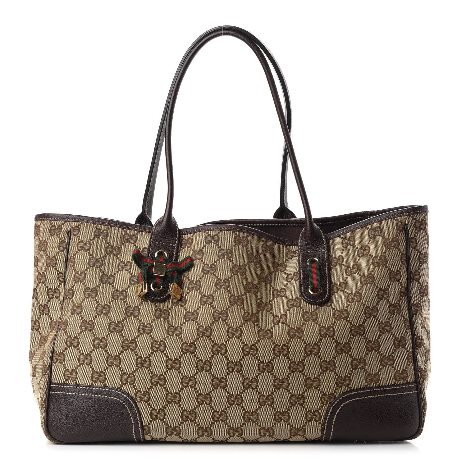 Gucci Monogram Medium Princy Tote Dark Brown 1 of 12