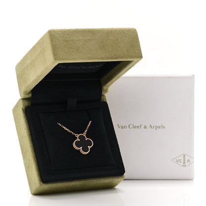 Van Cleef & Arpels 18K Yellow Gold Black Onyx Vintage Alhambra Pendant Necklace 6 of 6