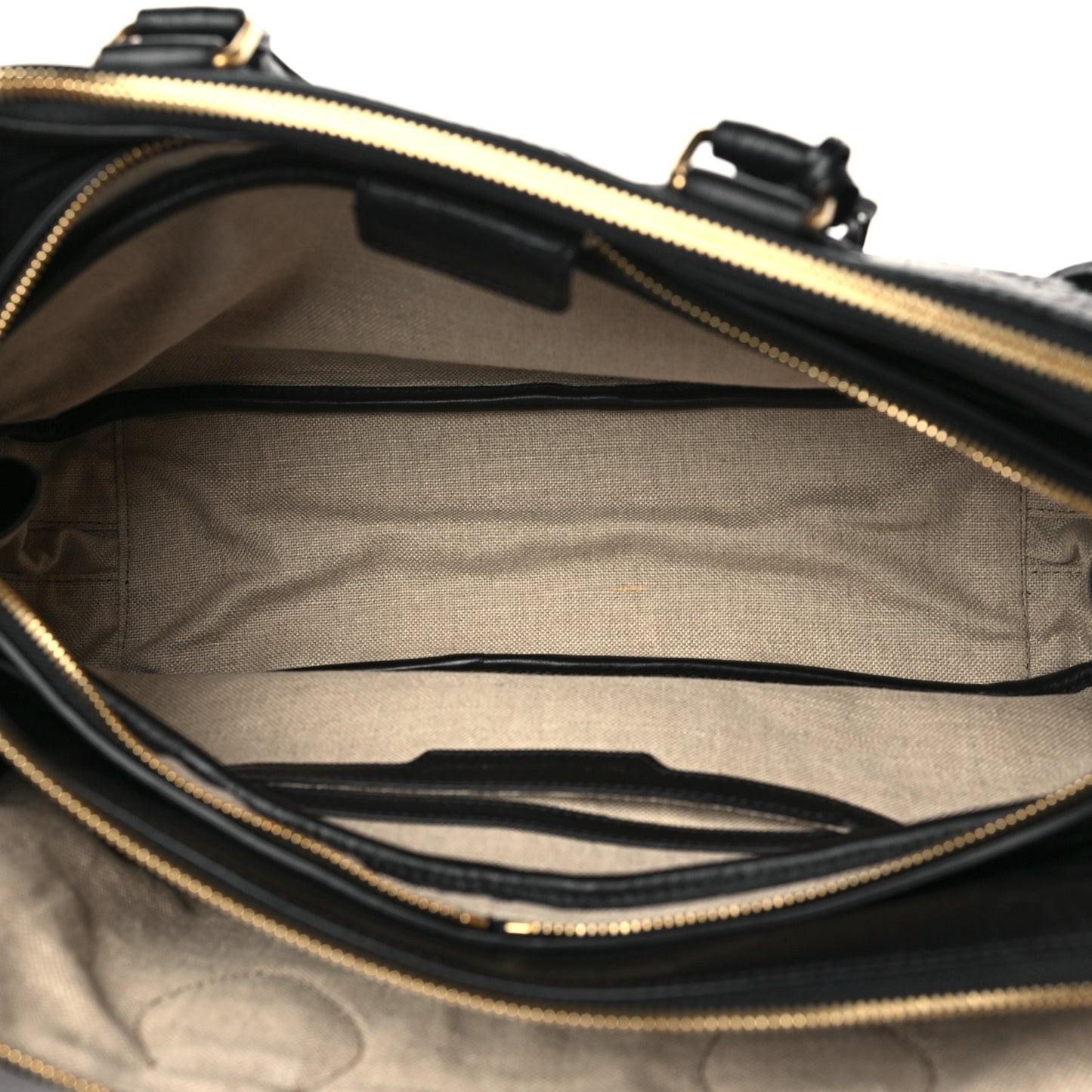 Crocodile Embossed Calfskin Small Triptyque Satchel Black