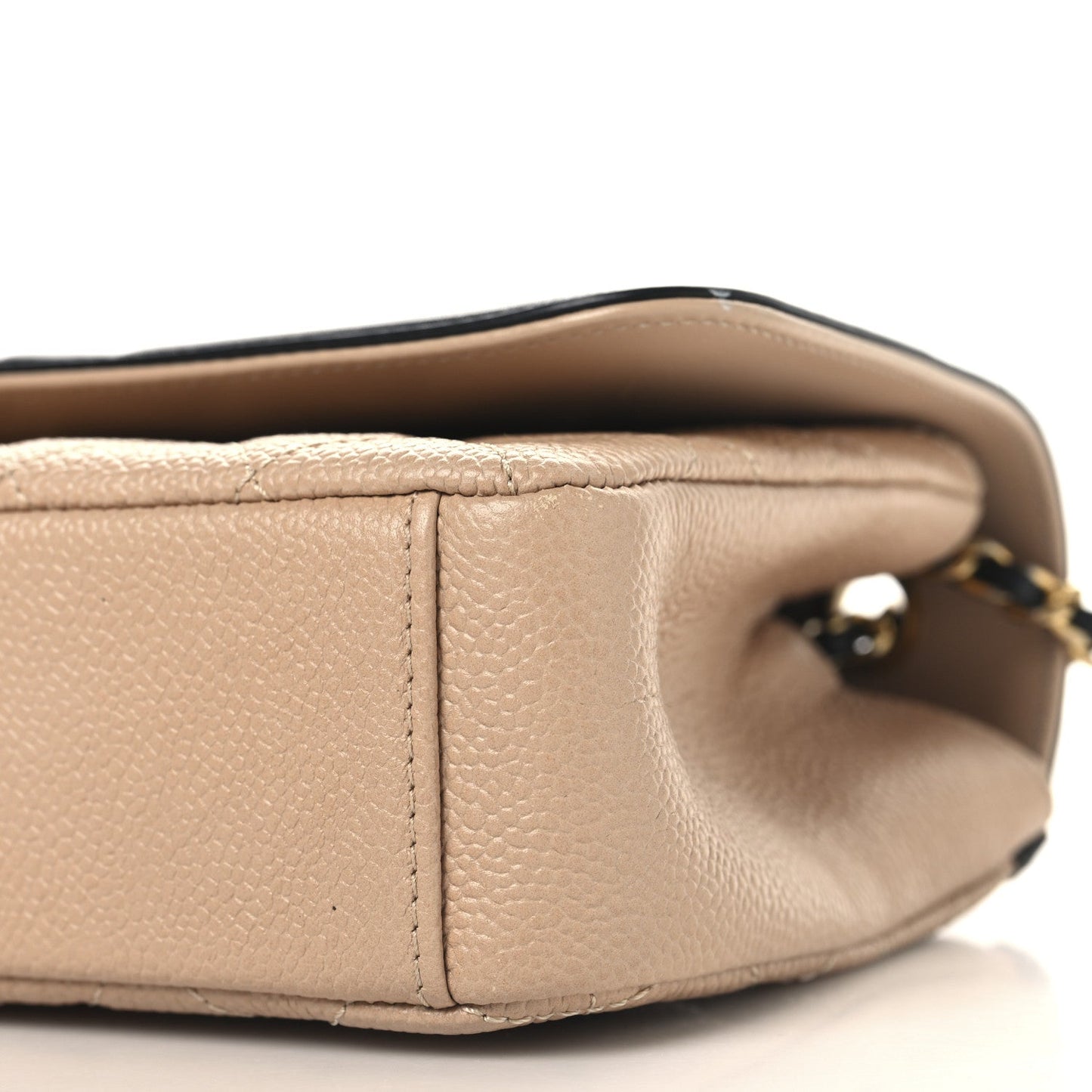 Caviar Quilted Small CC Filigree Flap Beige Black
