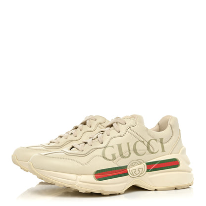 Gucci Calfskin Logo Womens Rhyton Sneakers 39 Ivory 3 of 8