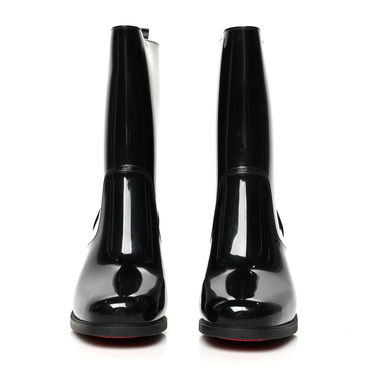 Recycled PVC Calfskin Loubirain 70 Boots 40 Black