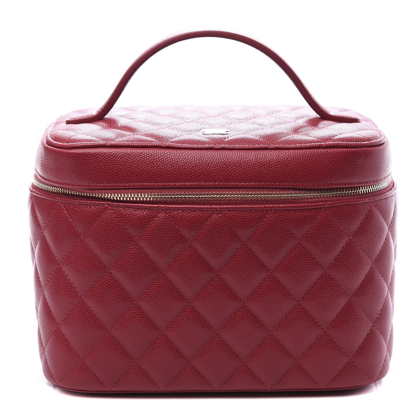 Caviar Quilted Large Vanity Pouch Red