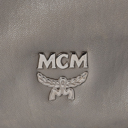 MCM Calfskin Monogram Shoulder Bag Taupe 6 of 23