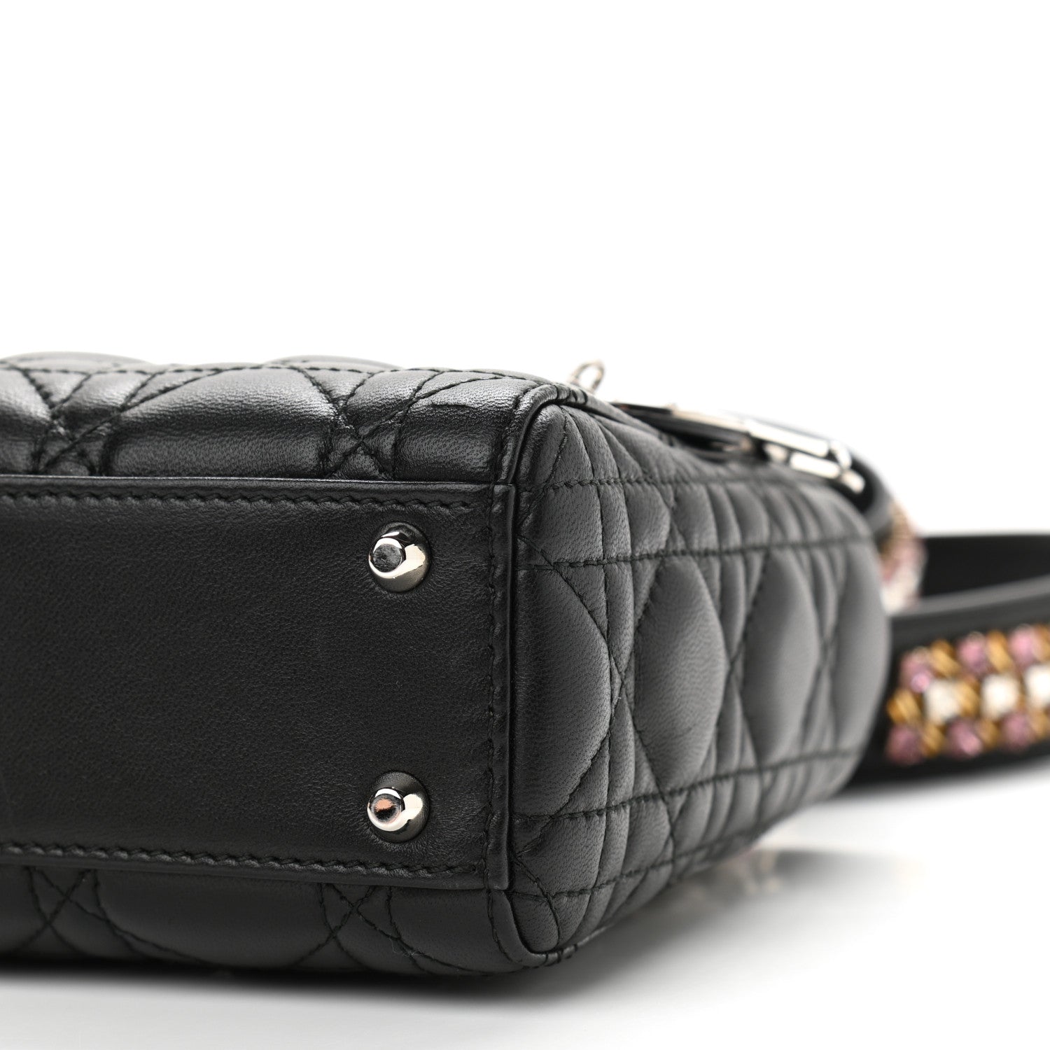 Christian Dior Lambskin Cannage Mini Lady Dior Black 10 of 11