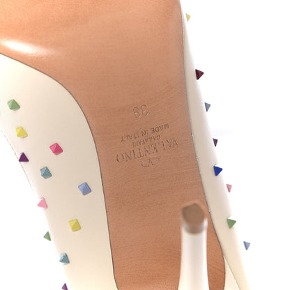 Valentino Garavani Calfskin Rainbow Rockstud Pumps 39 Light Ivory 6 of 7