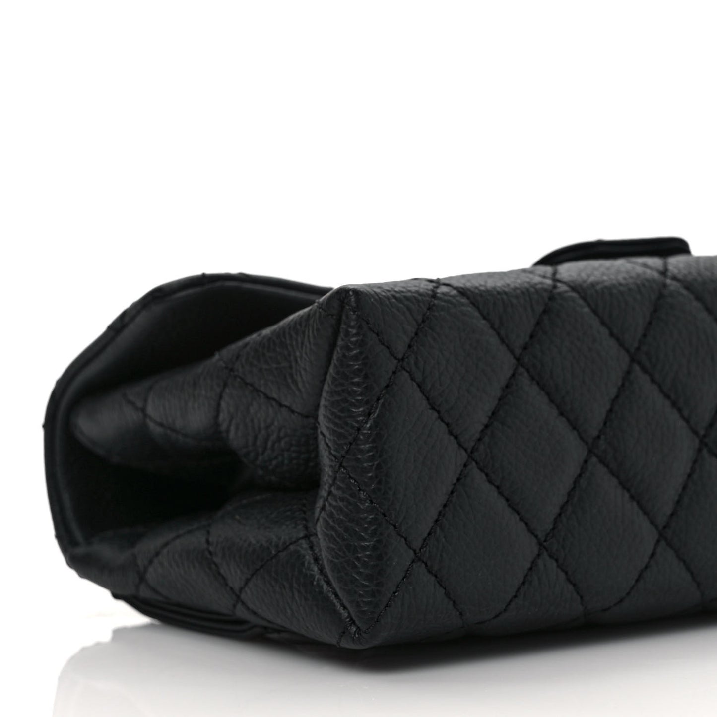 Grained Calfskin Quilted 2.55 Reissue Flap Belt Bag Clutch Black