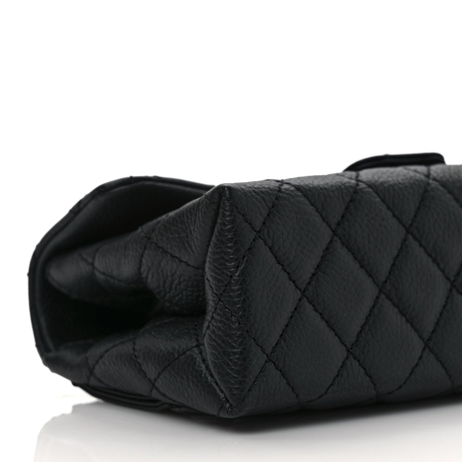Chanel Grained Calfskin Quilted 2.55 Reissue Flap Belt Bag Clutch Black 8 of 9