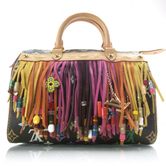 Monogram Multicolor Fringe Speedy 25 Black