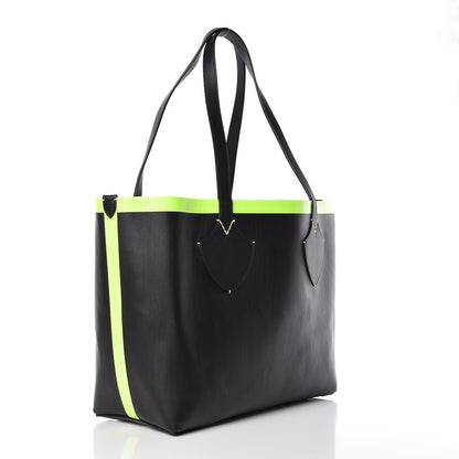 Burberry Canvas Mega Check The Giant Reversible Tote Black Neon Yellow 5 of 15