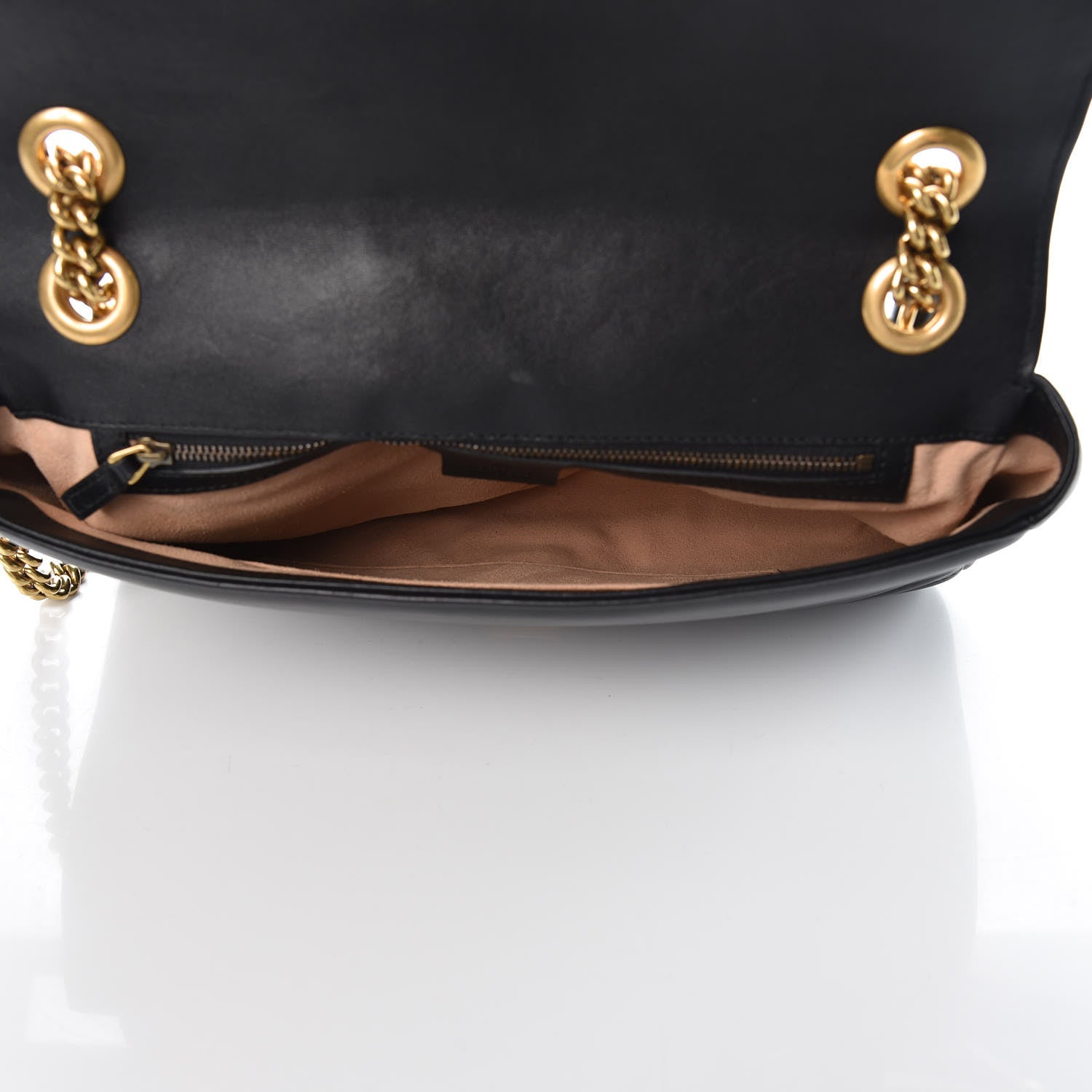 Gucci Calfskin Matelasse Medium GG Marmont Shoulder Bag Black 7 of 8