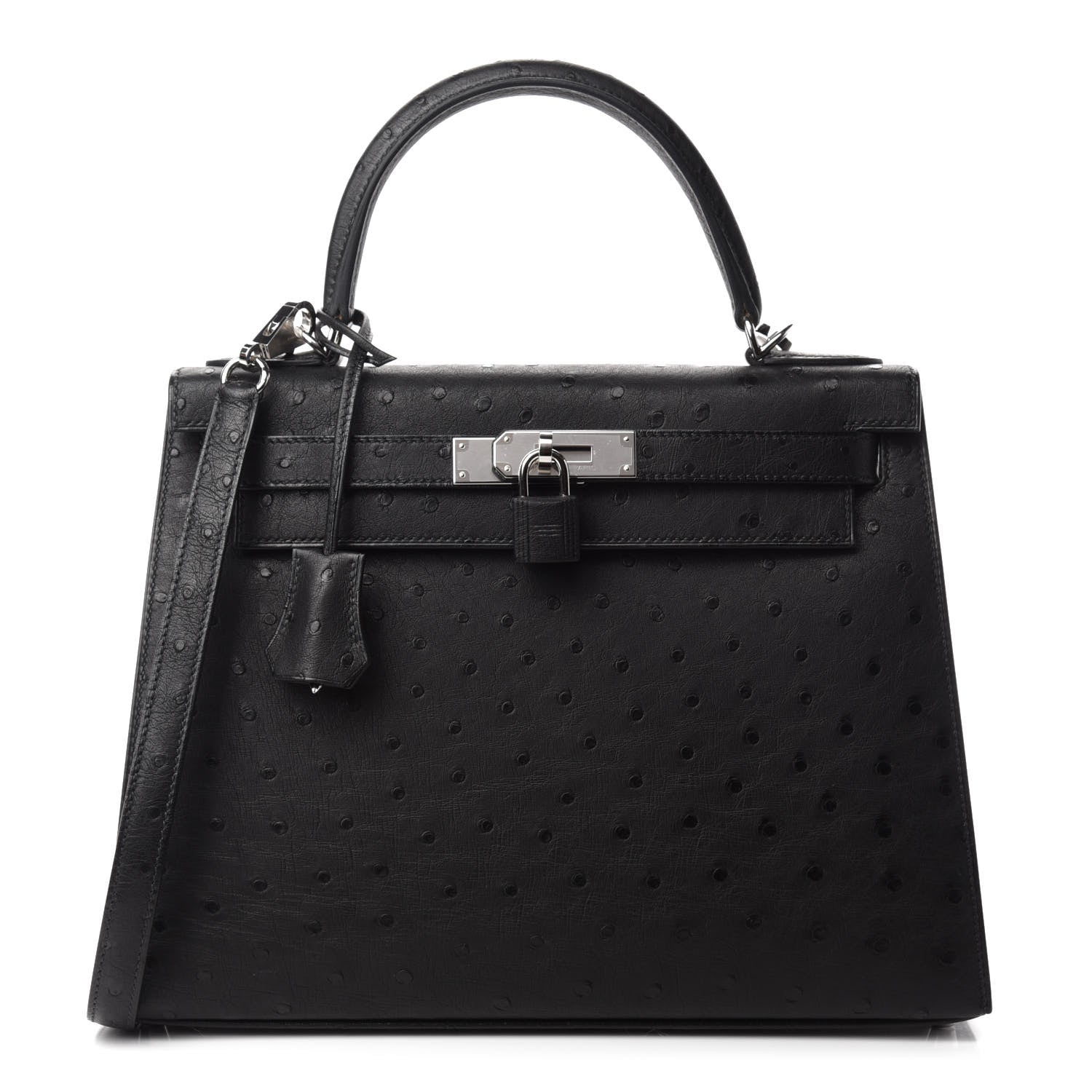 Hermes Ostrich Kelly Sellier 28 Black 1 of 11