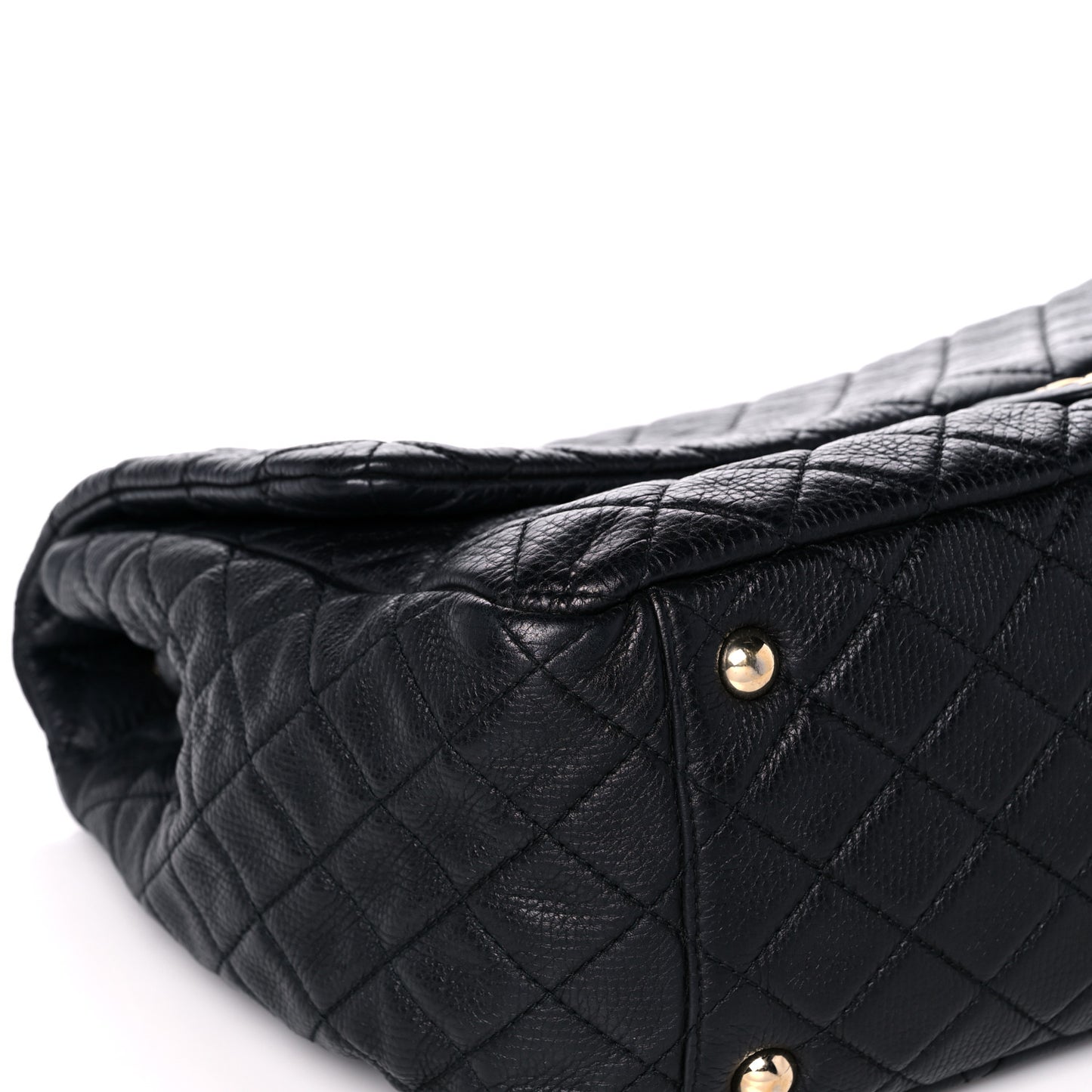Calfskin Quilted XXL Travel Flap Bag Navy
