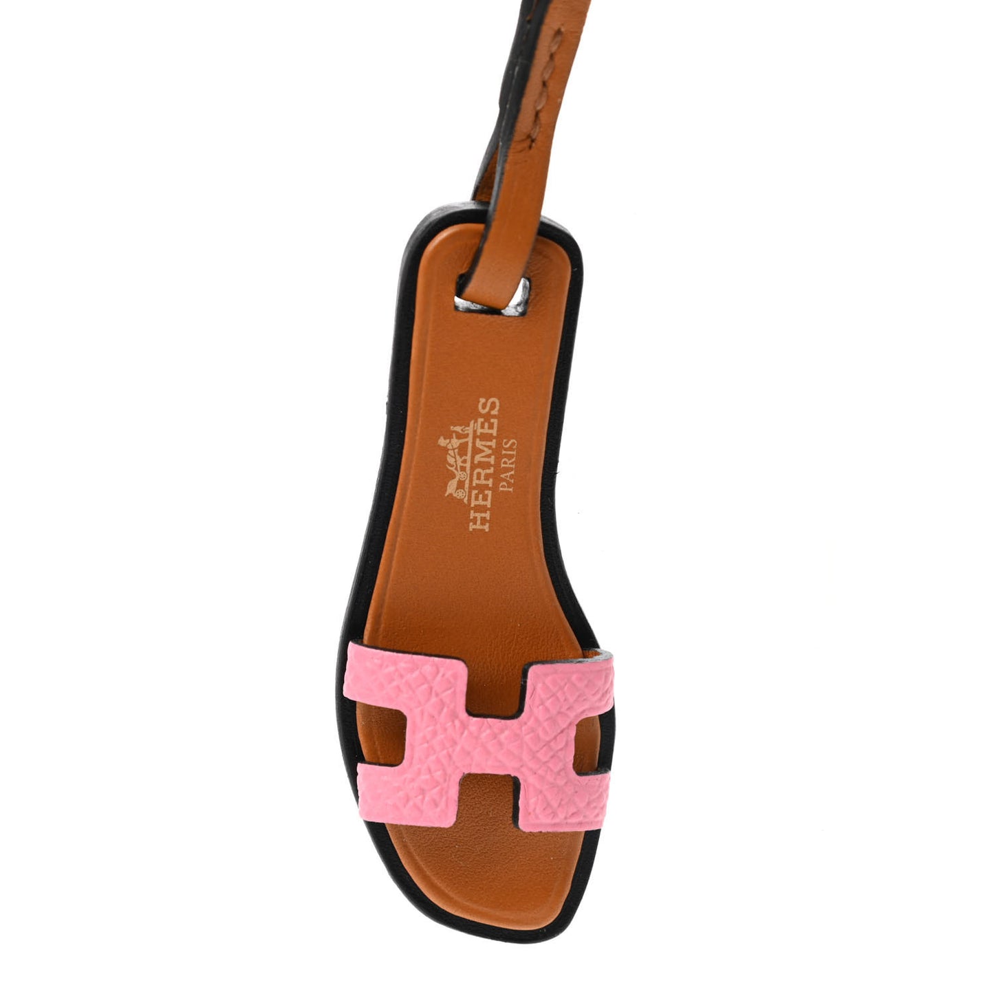 Epsom Butler Calfskin Hunter Oran Nano Bag Charm Rose Confetti Sable