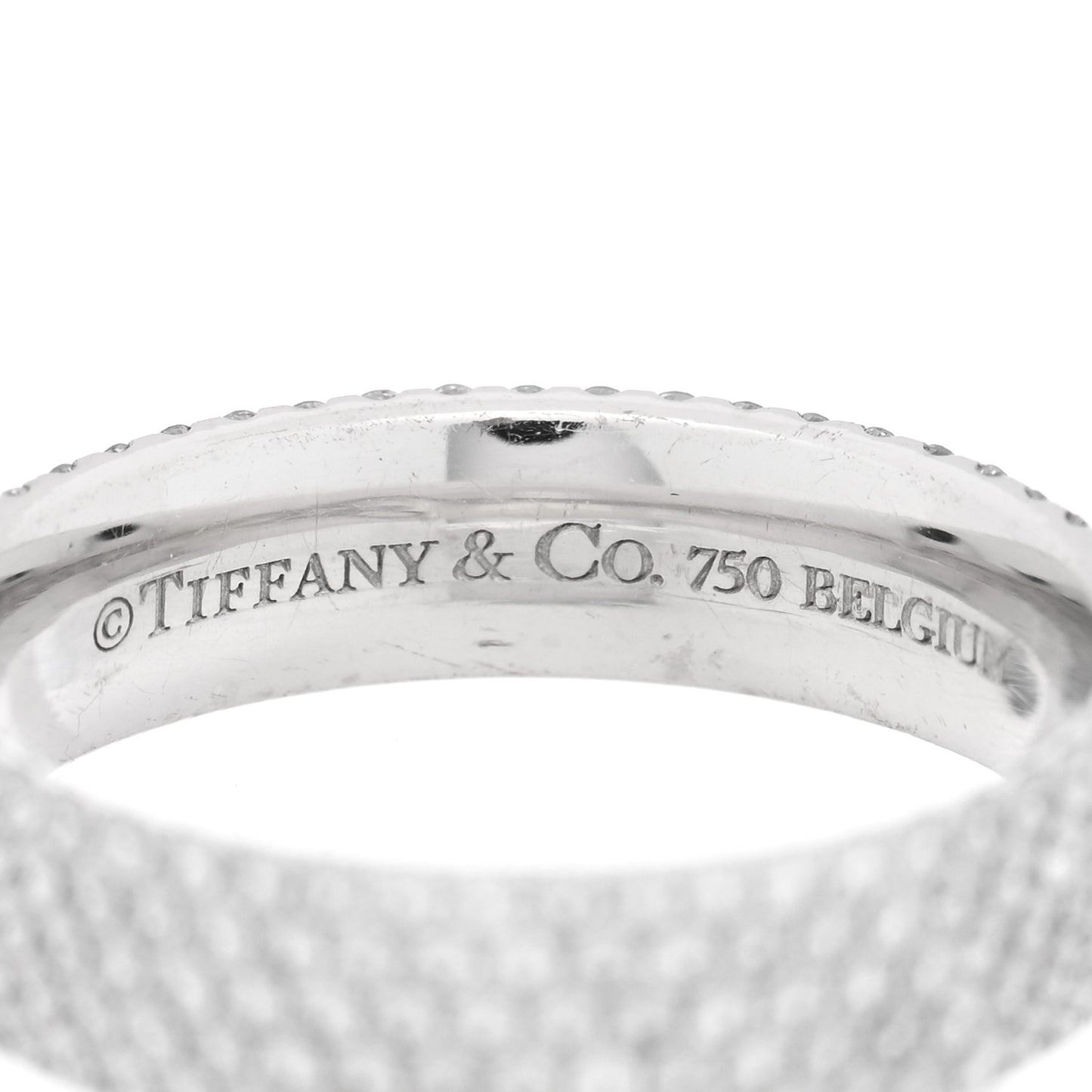 18K White Gold Diamond Metro Five-Row Ring 52 6