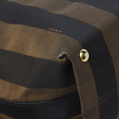 Fendi Pequin Cuoio Vegetale Shoulder Tote Tobacco Black Cuoio 11 of 13