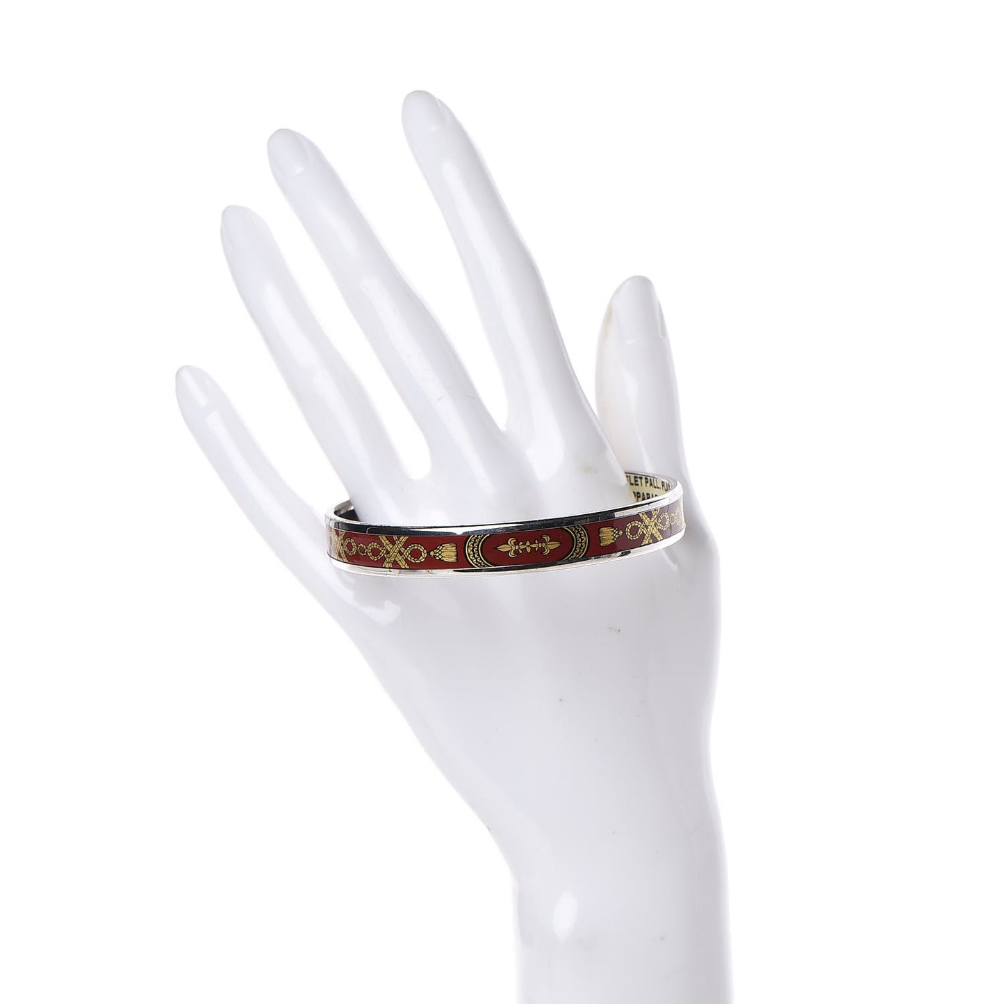 Enamel Printed Narrow Grand Apparat Bracelet 70 Rouge