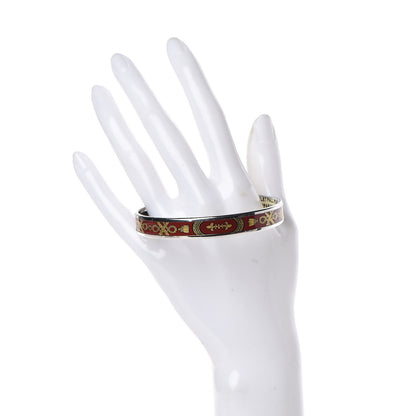 Hermes Enamel Printed Narrow Grand Apparat Bracelet 70 Rouge 2 of 5