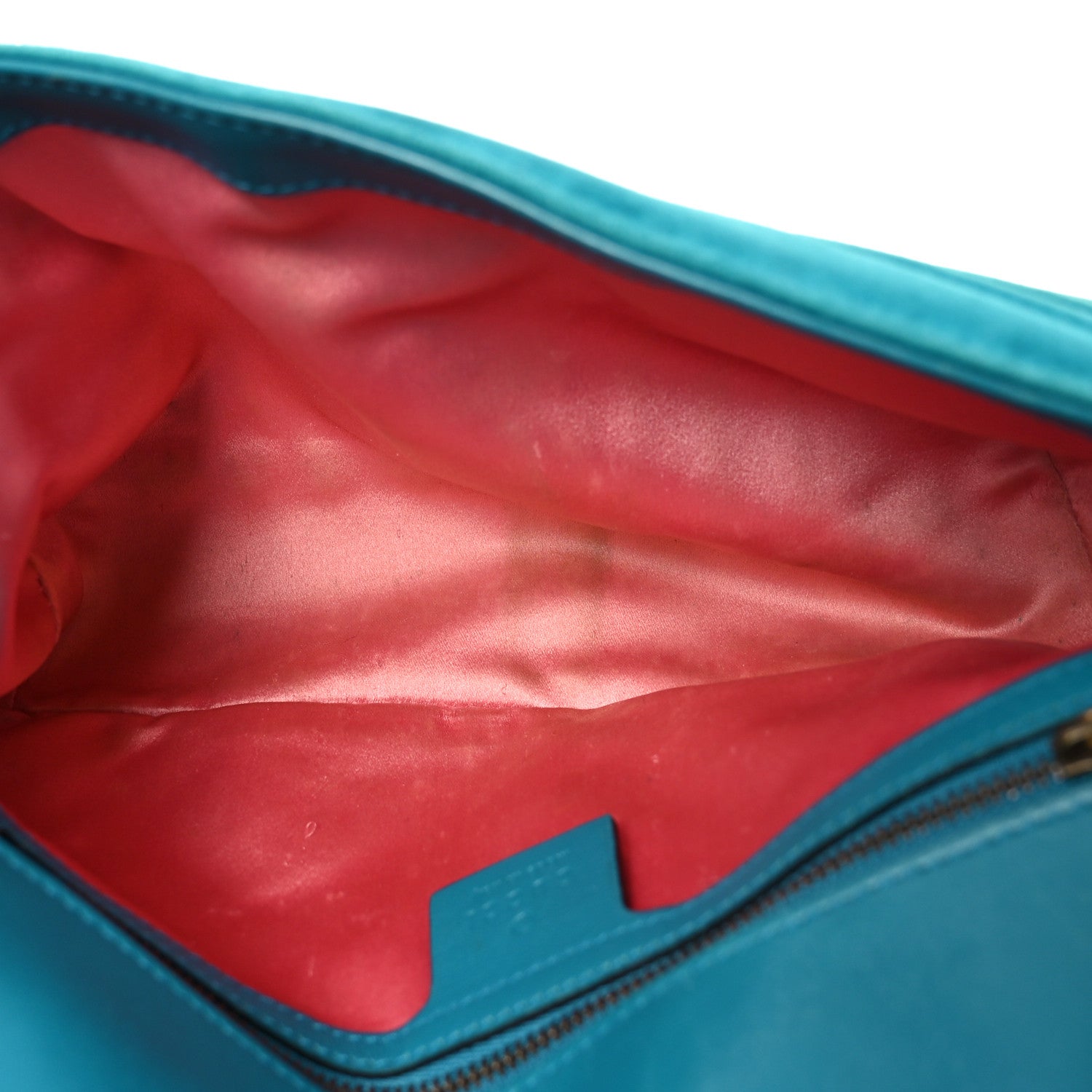 Gucci Velvet Matelasse Small GG Marmont Shoulder Bag Pavone Cyan 5 of 10