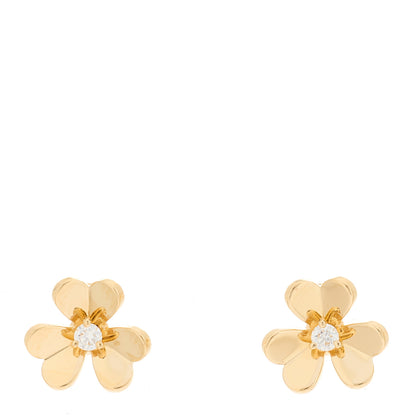 Van Cleef & Arpels 18K Yellow Gold Diamond Mini Frivole Earrings 1 of 5