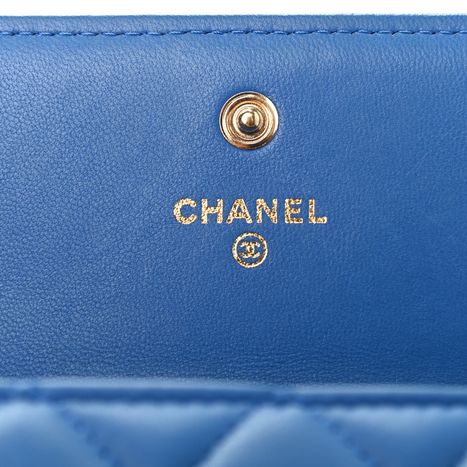 Chanel Lambskin Quilted Boy Flap Wallet Blue 6 of 10
