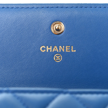 Chanel Lambskin Quilted Boy Flap Wallet Blue 6 of 10