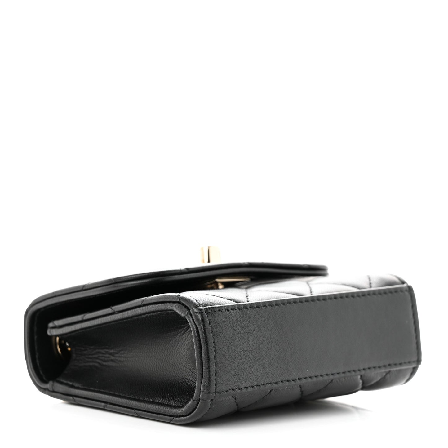 Lambskin Quilted Mini Trendy CC Chain Wallet Black