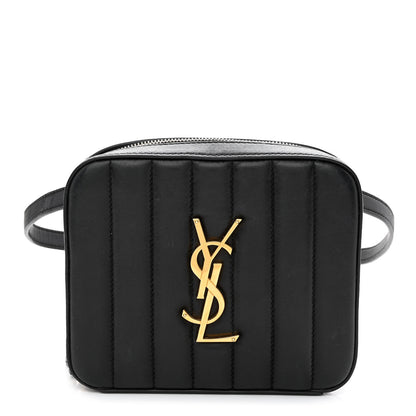 Saint Laurent Lambskin Matelasse Vicky Monogram Belt Bag Black 1 of 13
