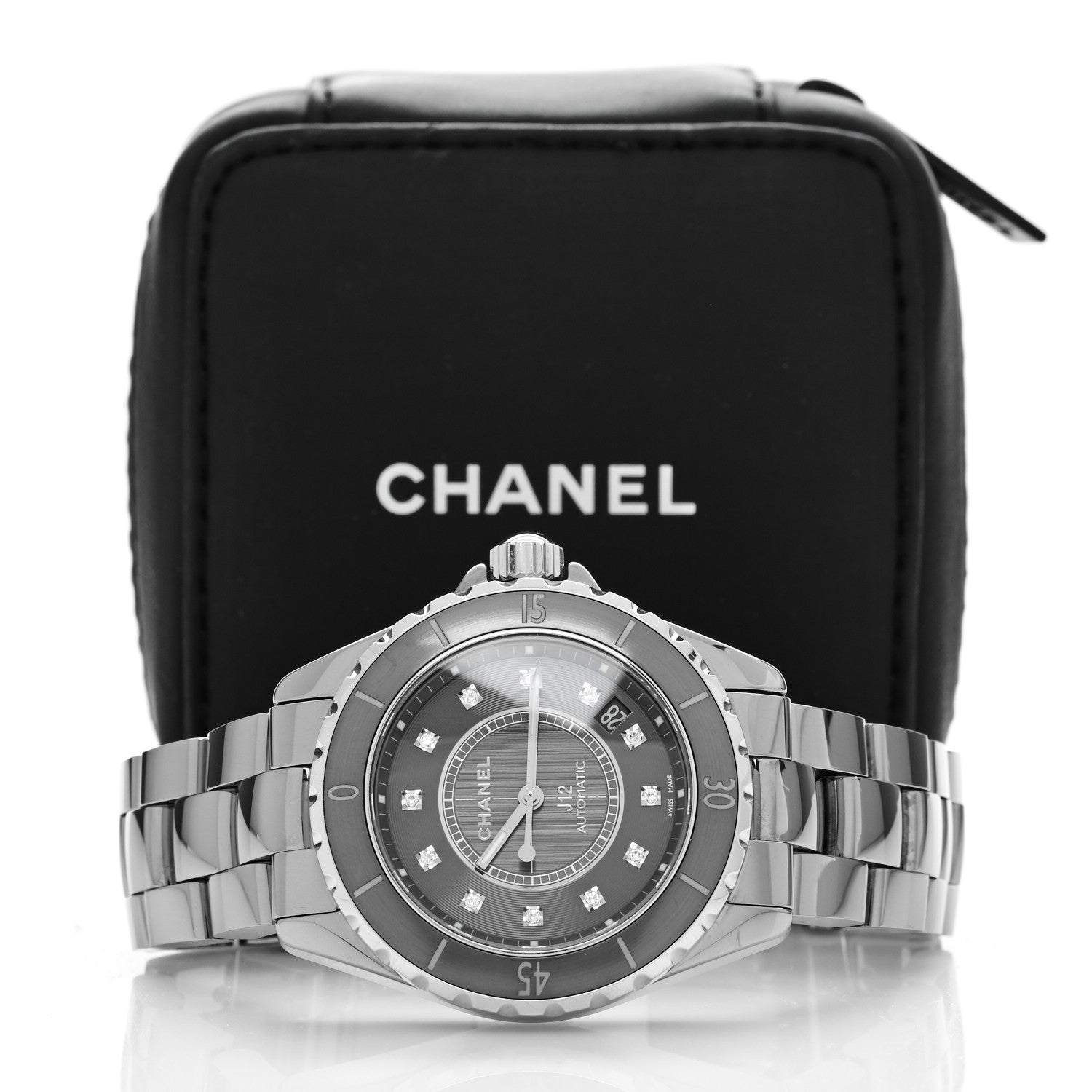 Chanel Titanium Ceramic Diamond 38mm J12 Automatic Watch 5 of 5