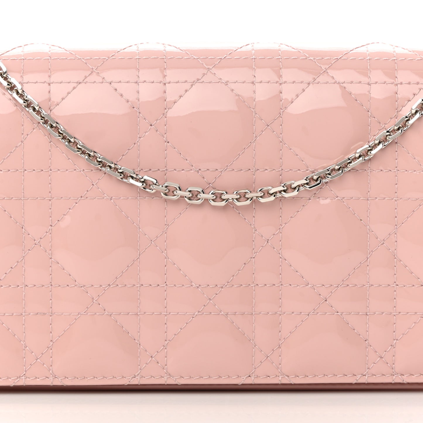 Patent Cannage Lady Dior Convertible Clutch Light Pink