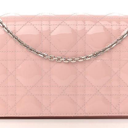 Christian Dior Patent Cannage Lady Dior Convertible Clutch Light Pink 10 of 13
