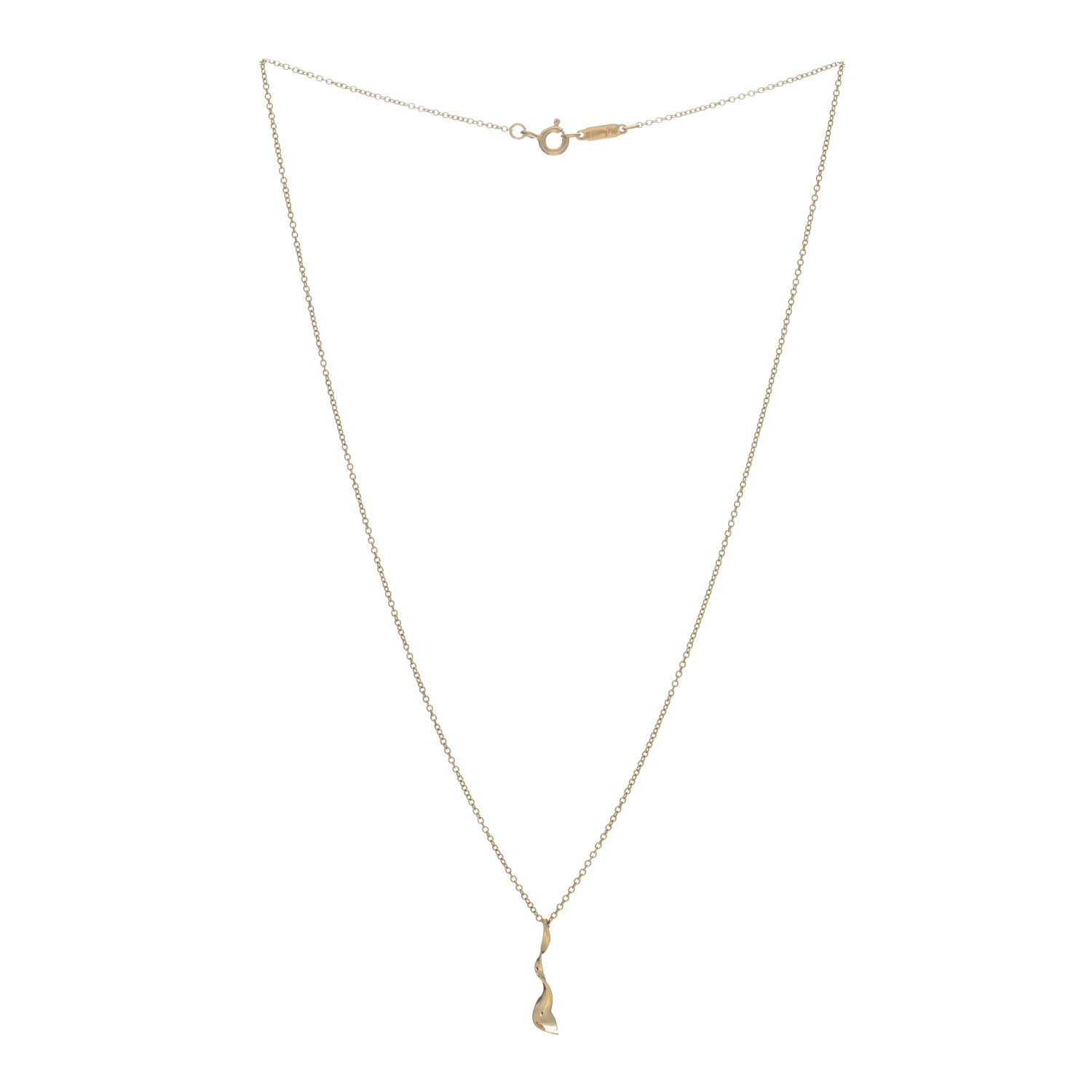 Tiffany 18K Yellow Gold Frank Gehry Orchid Pendant Necklace 2 of 5