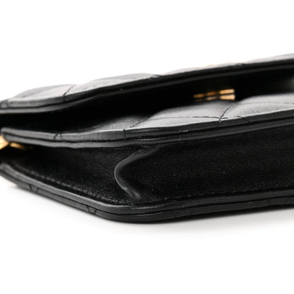Chanel Lambskin Quilted Pearl Crush Clutch With Chain Black 10 of 12