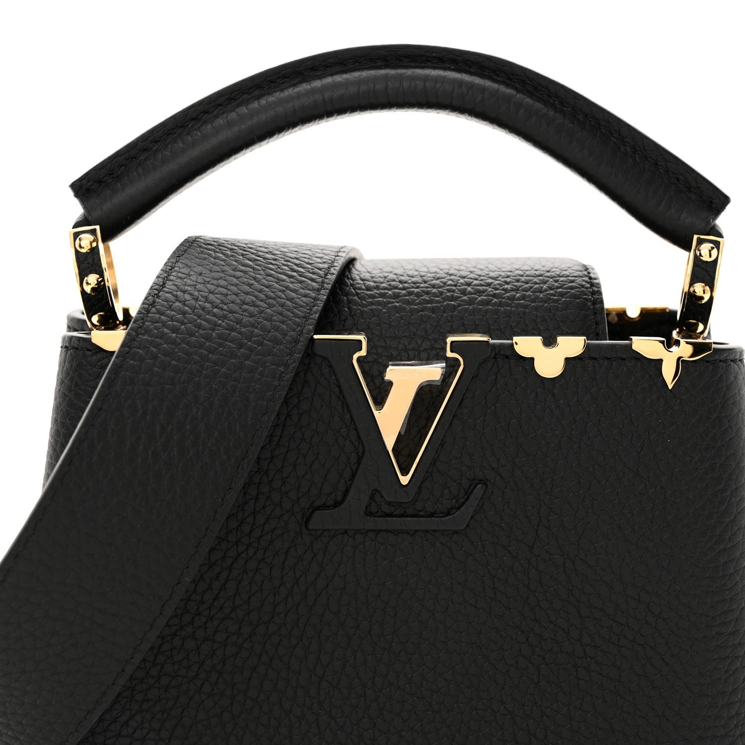 Louis Vuitton Taurillon Embellished Flower Crown Capucines Mini Black 7 of 10