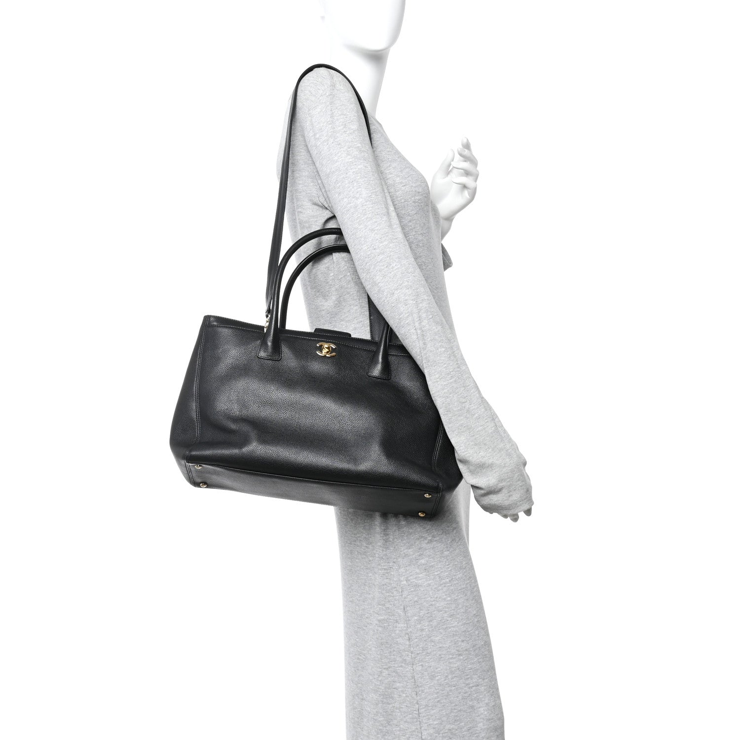 Chanel Calfskin Cerf Executive Shopper Tote Black 2 of 11