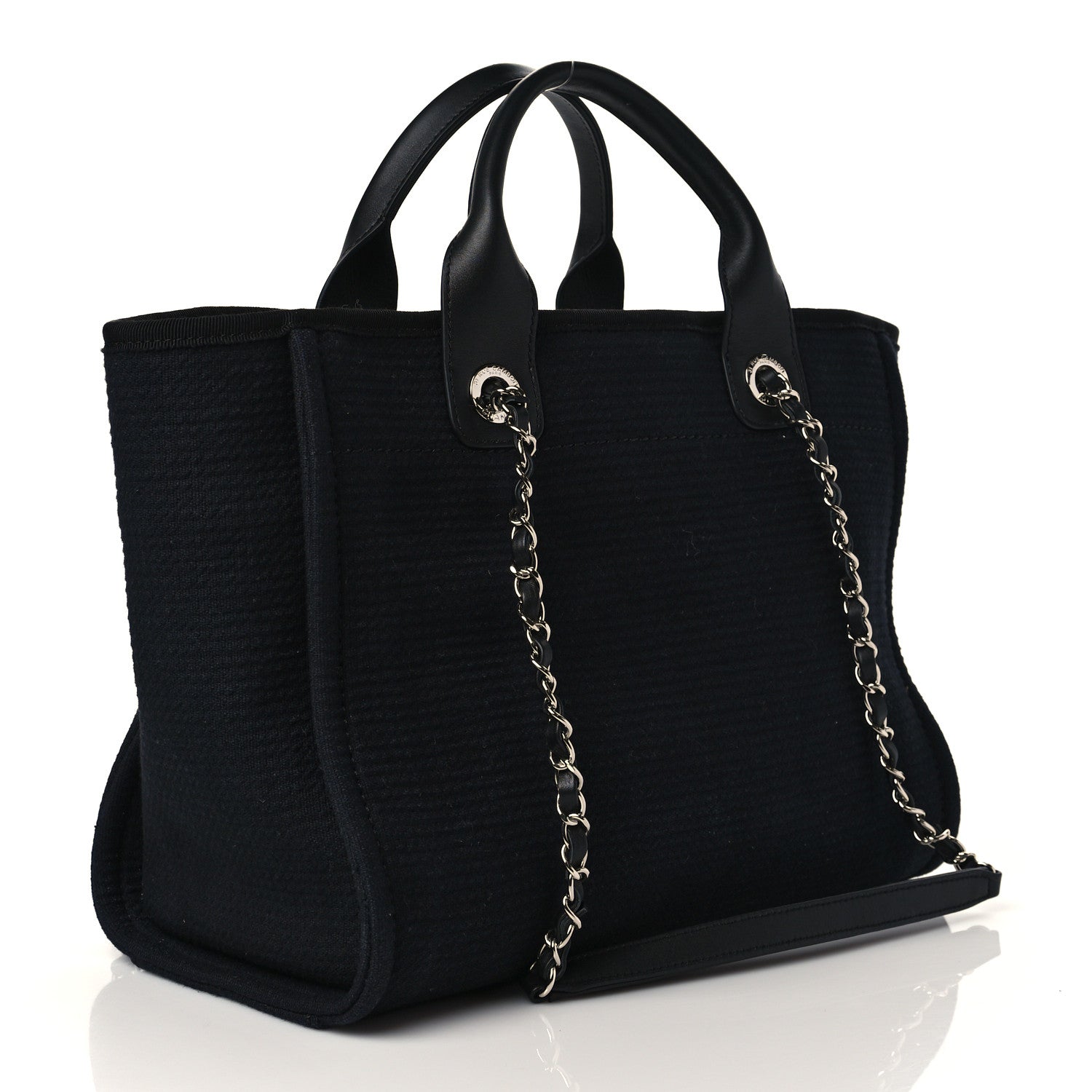 Chanel Mixed Fibers Small Deauville Tote Black 3 of 10