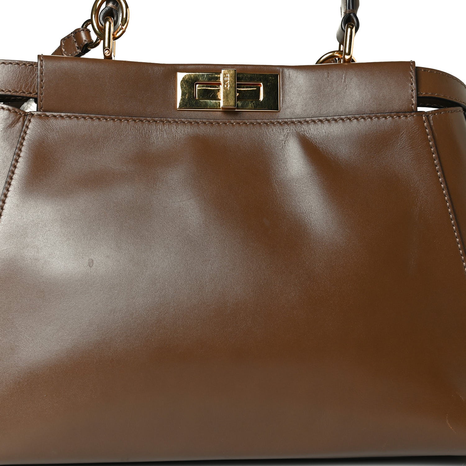 Fendi Vitello Morgan Fabric Jacquard Pequin Medium Peekaboo Iconic Satchel Foresta Tobacco Black 7 of 12