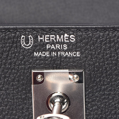 Hermes Togo Horseshoe Kelly Retourne 25 Black Magnolia 9 of 41