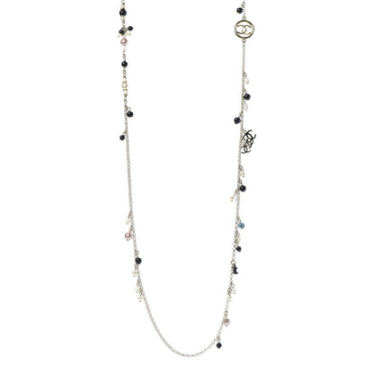 Chanel Resin Bead Pearl CC Necklace Gold 1 of 6