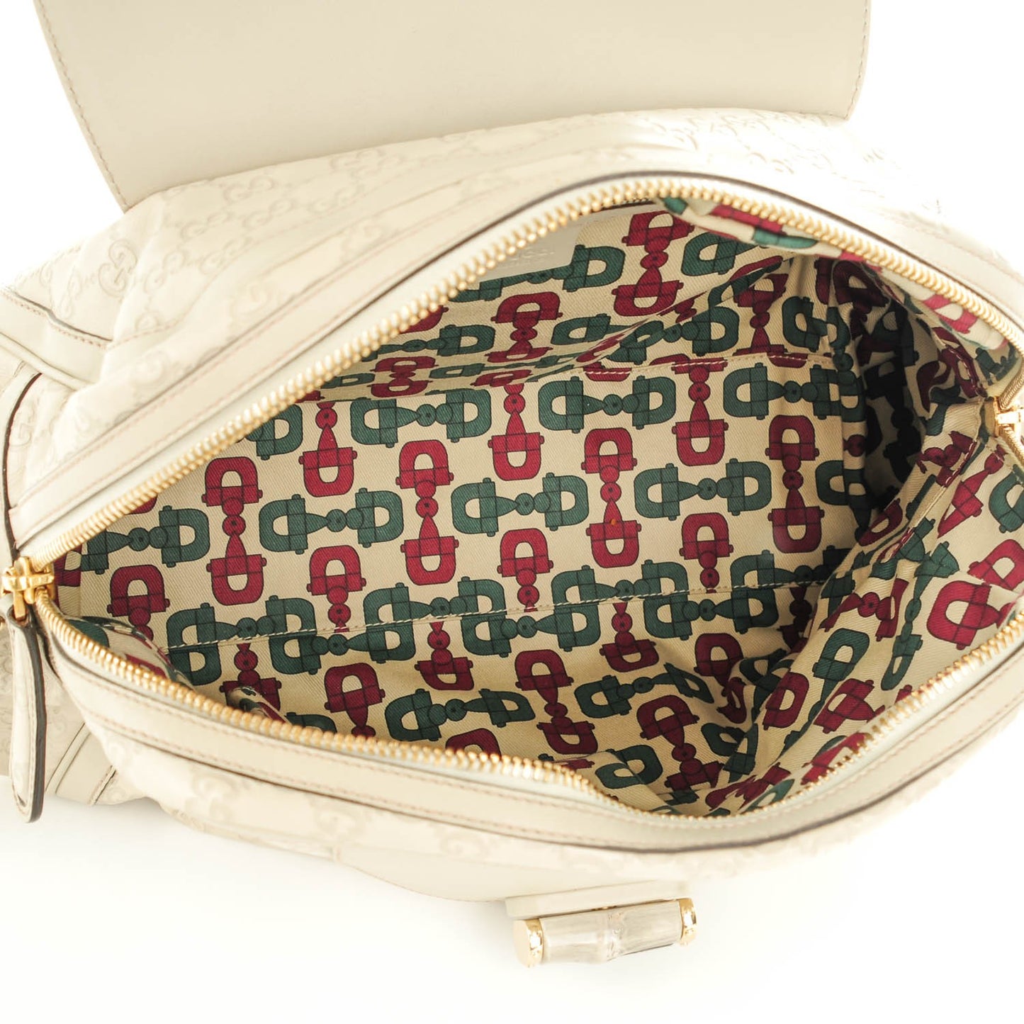 Guccissima Pop Bamboo Handle Tote Off White