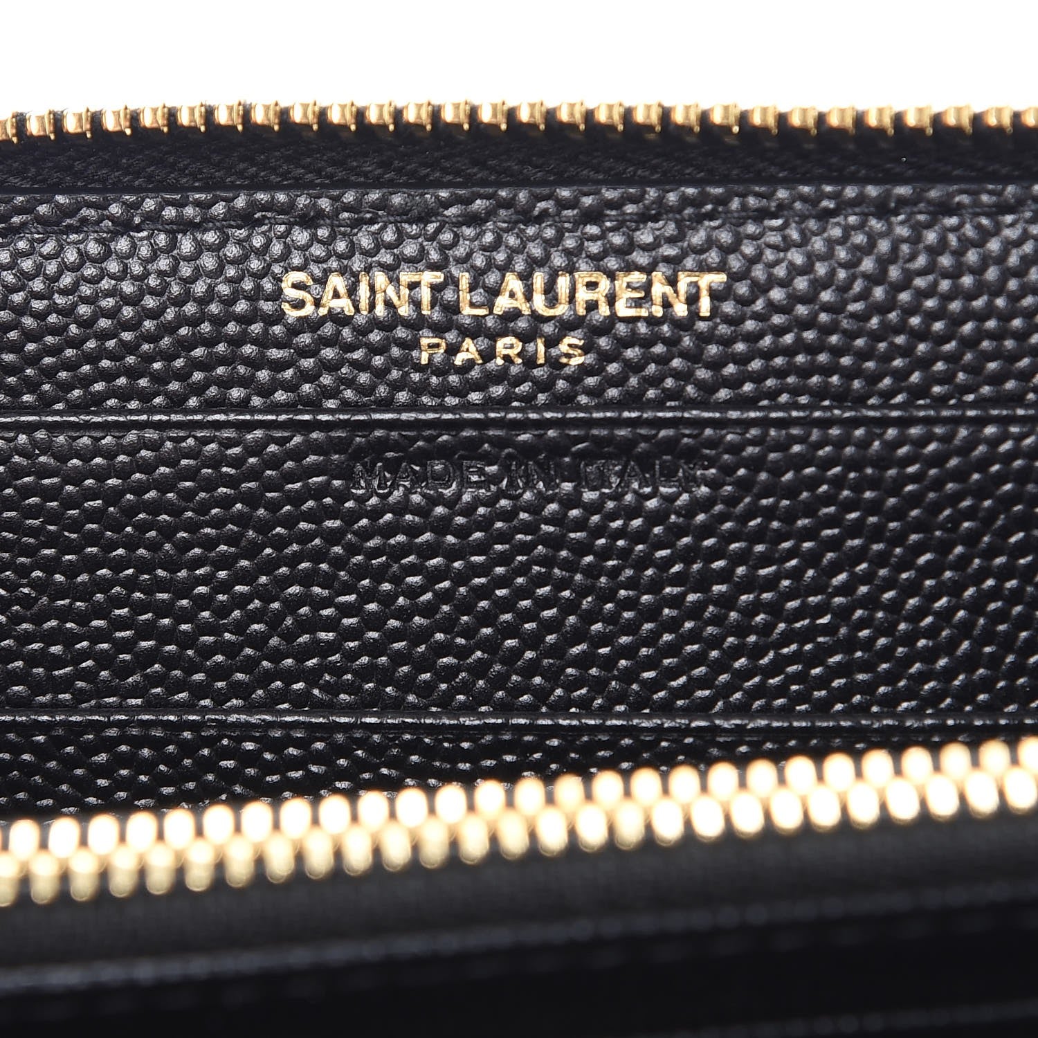 Saint Laurent Grain De Poudre Matelasse Chevron Monogram Zip Around Wallet Black 6 of 8