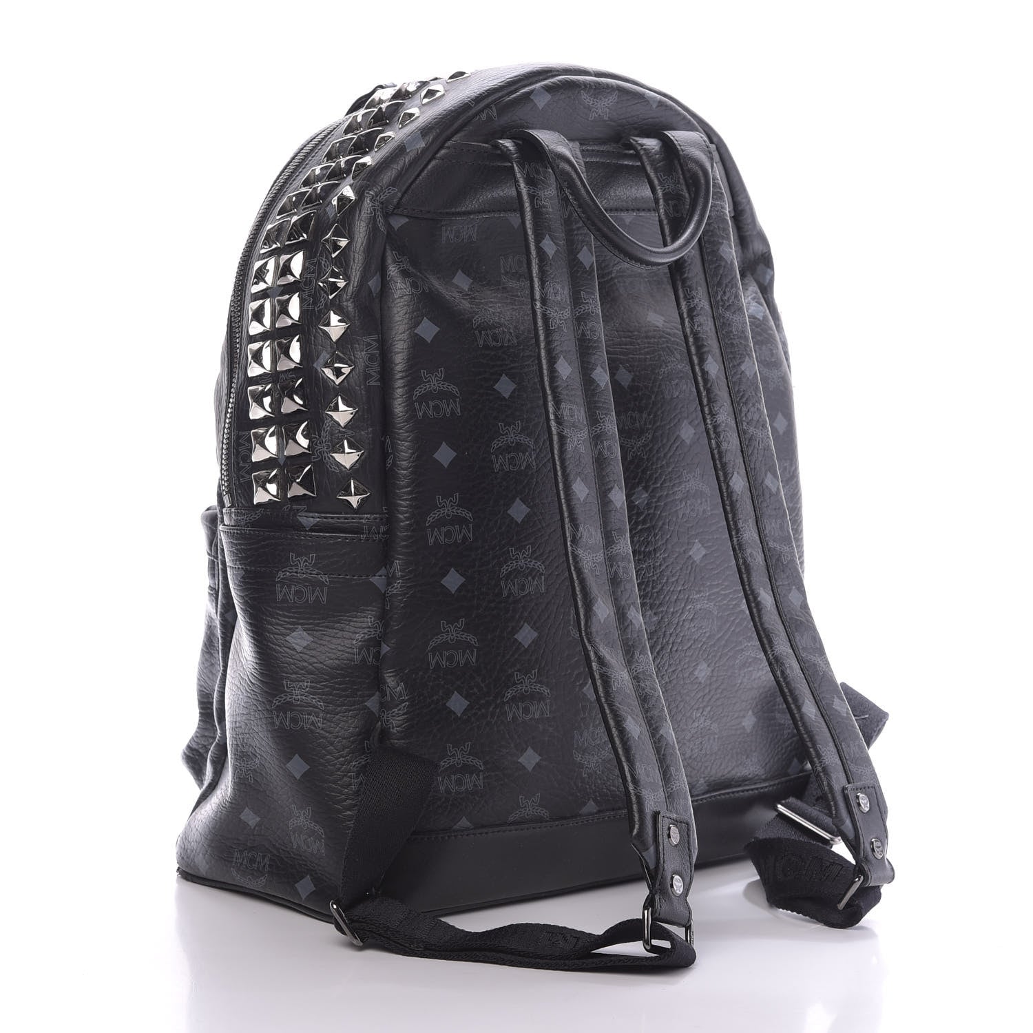 MCM Visetos Studded Medium Backpack Black 2 of 10