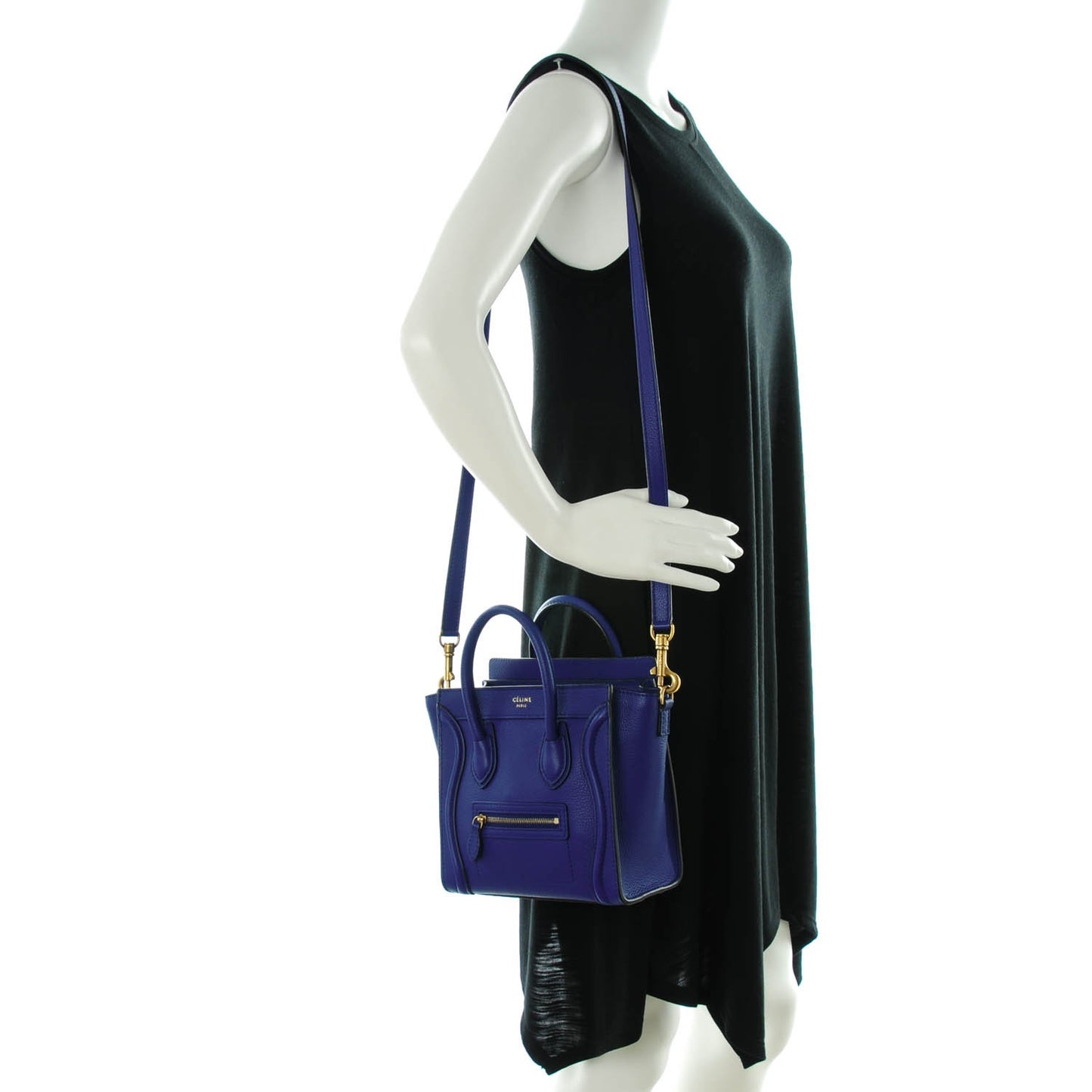 Drummed Calfskin Nano Luggage Indigo