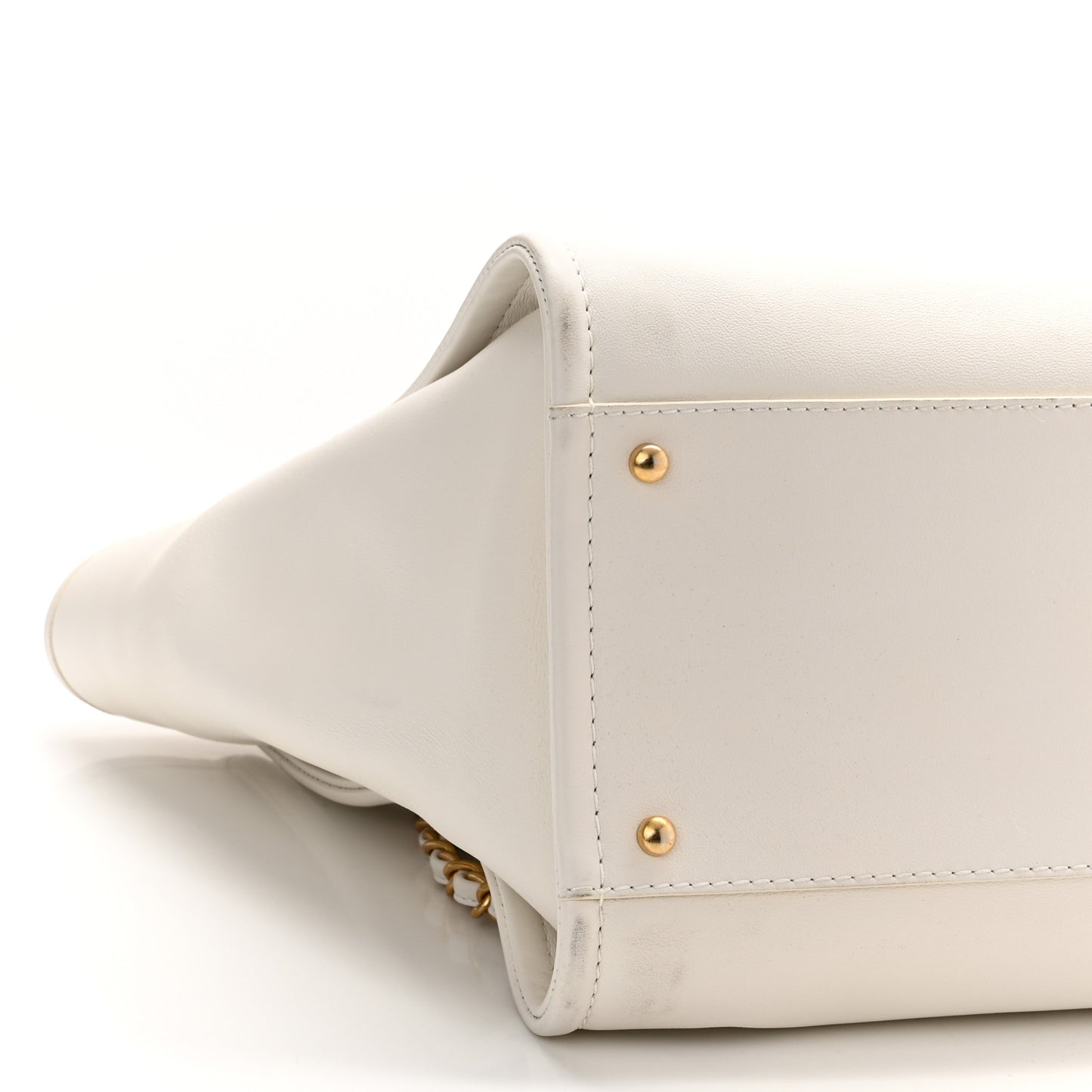 Calfskin Medium Deauville Tote White Multicolor