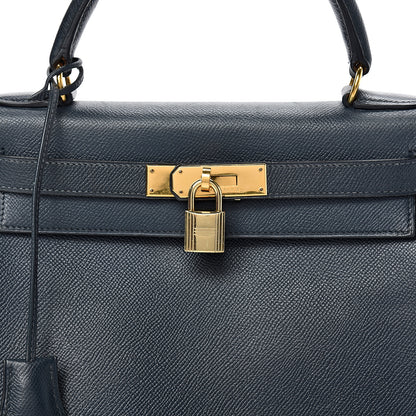 Hermes Courchevel Retourne Kelly 28 Bleu Marine 37 of 48