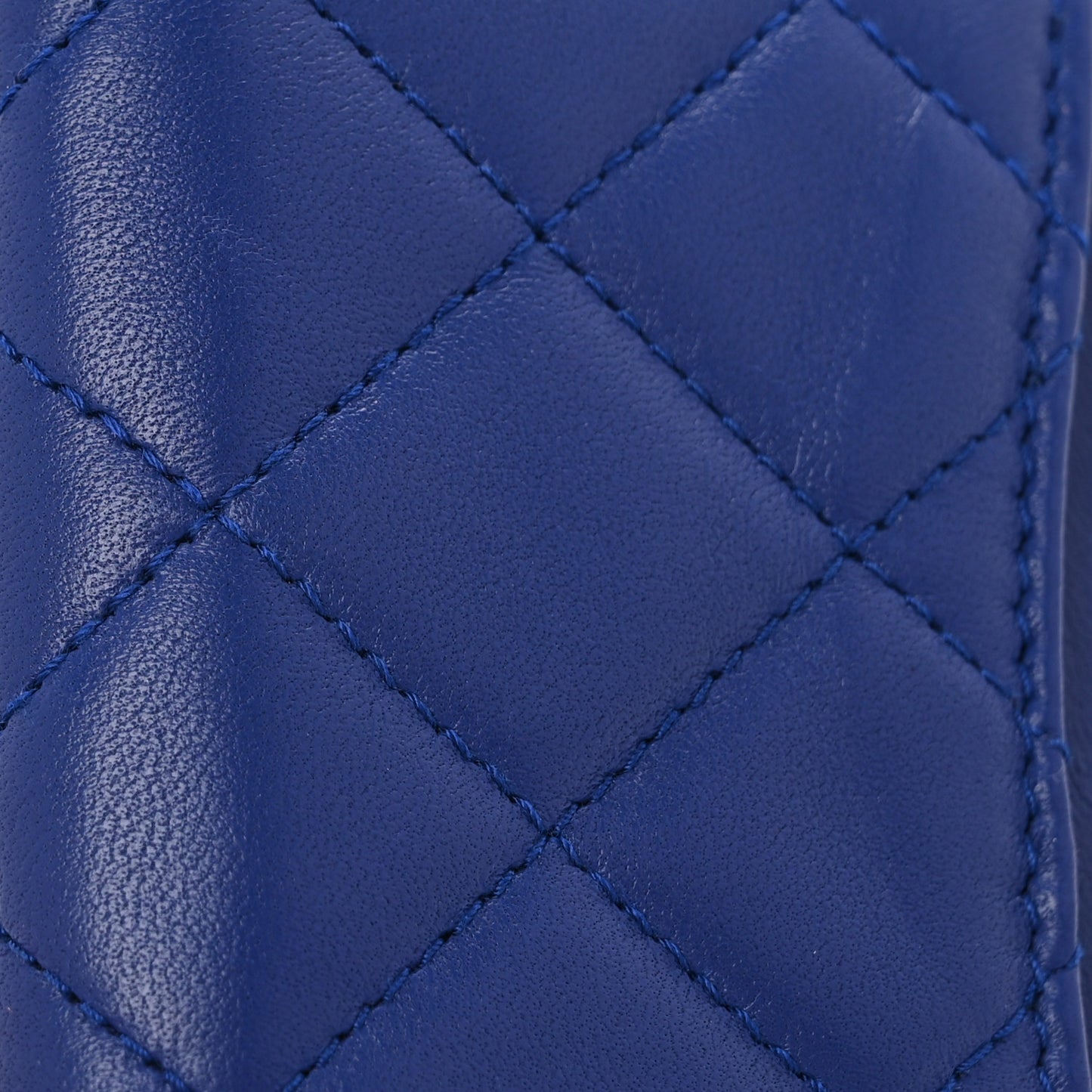 Lambskin Quilted Zip Around Coin Purse Wallet Blue