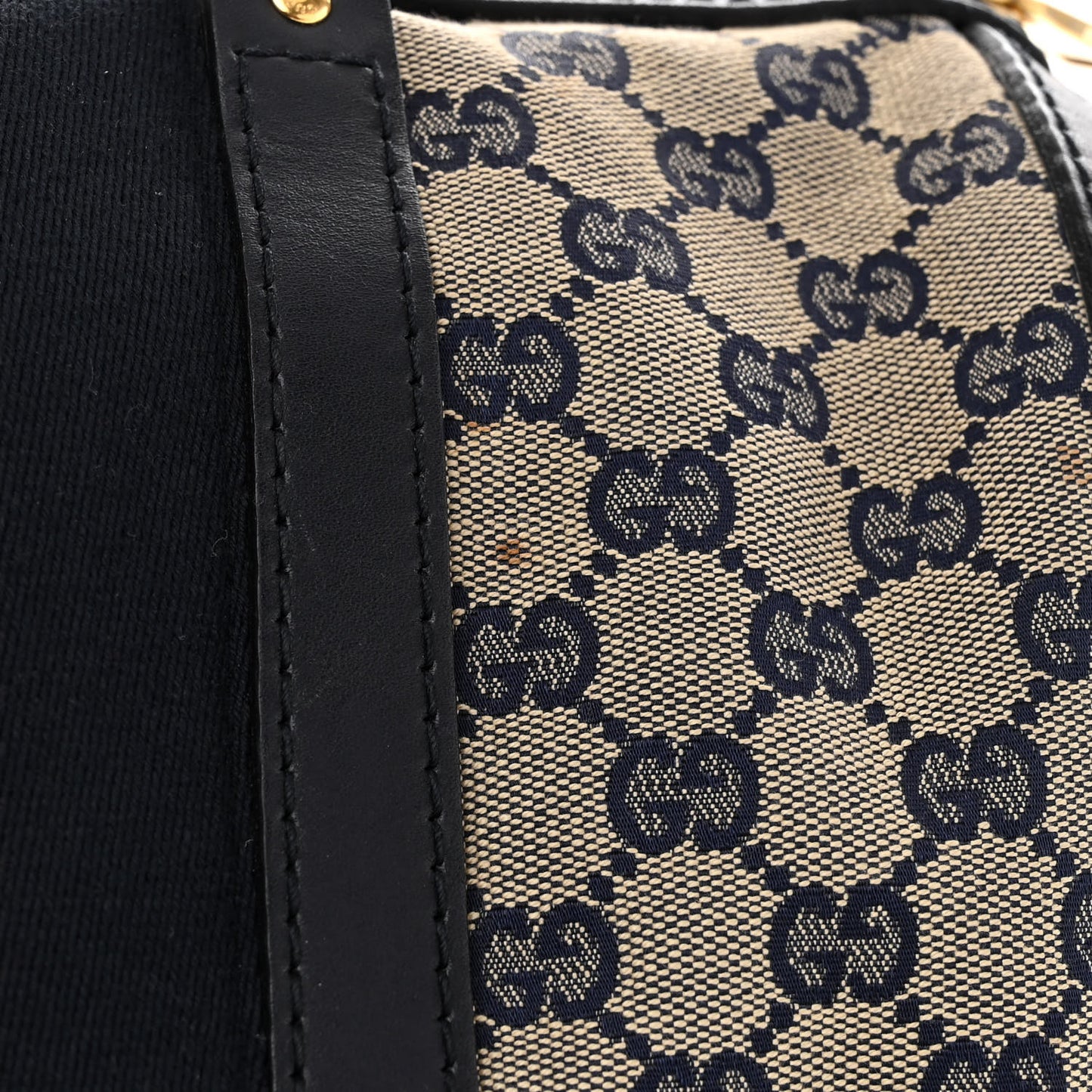 Monogram Selleria Calfskin Vintage Web Medium Boston Beige Blue